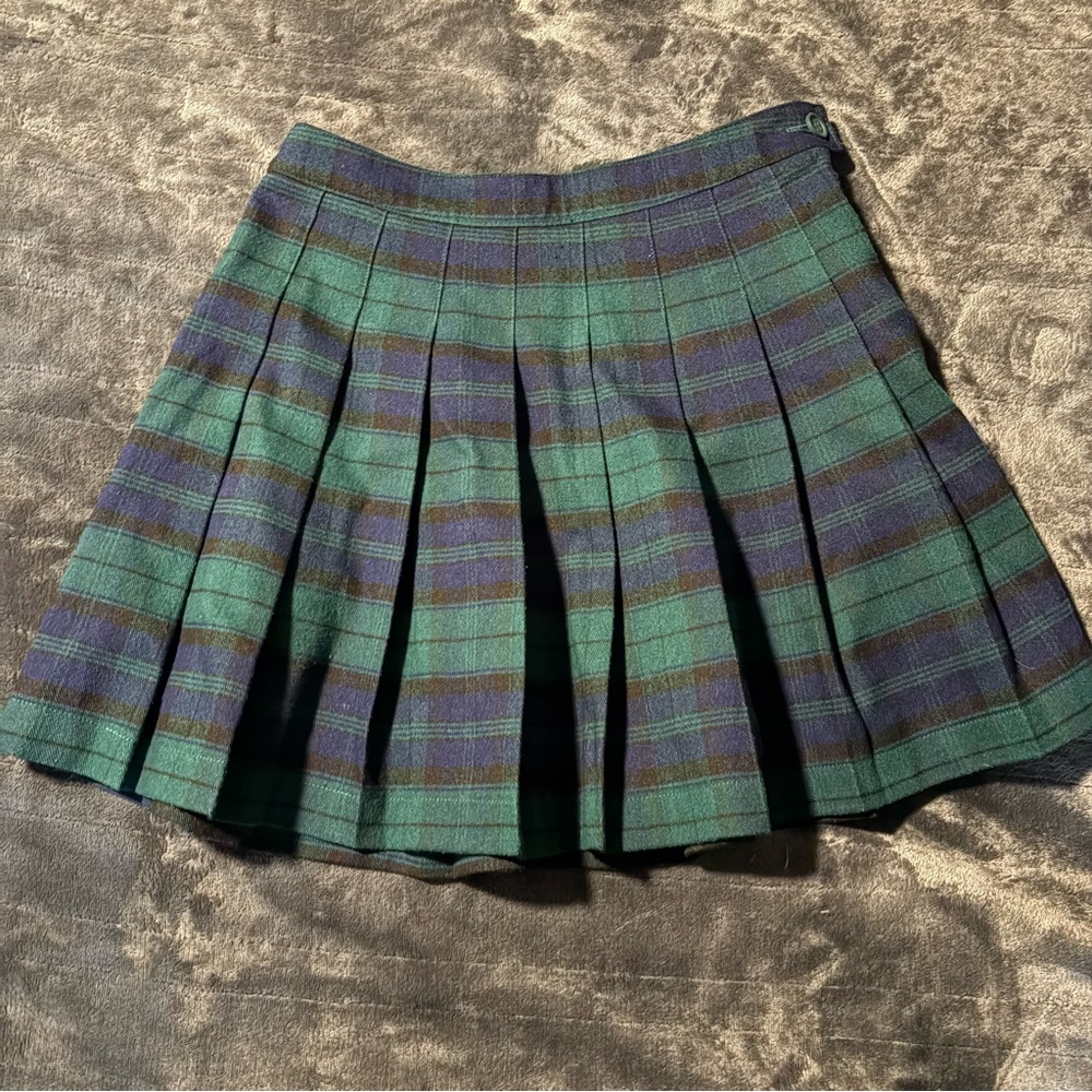 Plaid Green and Blue Women's Skirt